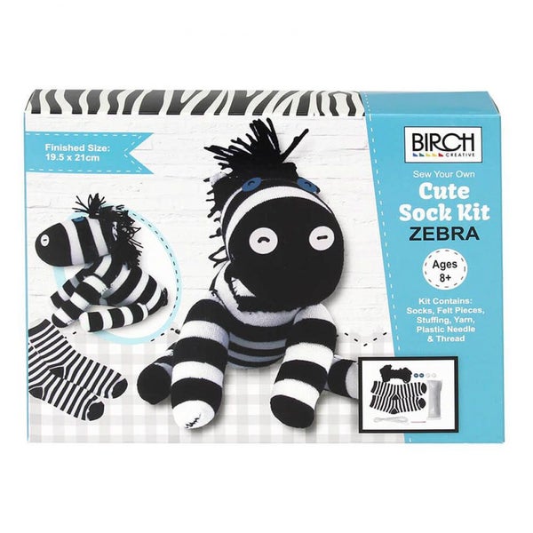 Birch Sew Your Own Sock Kit Kids Beginner Zebra Inc All Materials Carousel 1