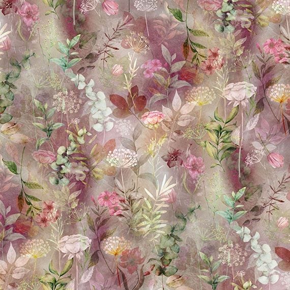 Patchwork Quilting Sewing Fabric Blush Garden Blossom 50x55cm FQ Carousel 1