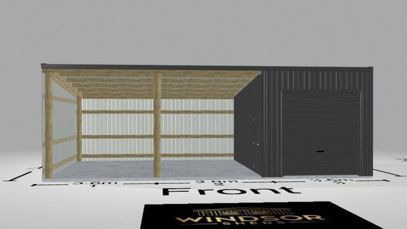 Kitset 3 Bay Shed - 1 Enclosed and 2 open - 6m deep Carousel 2