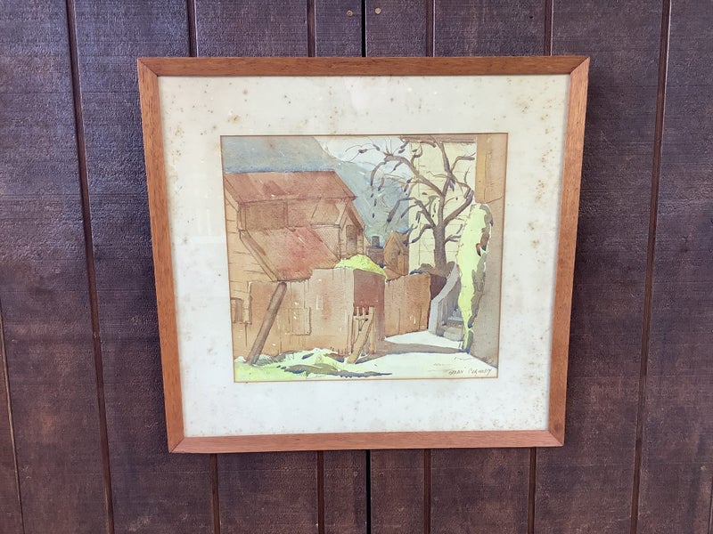 Brian Carmody watercolour Glenbervie terrace Wellington. Carousel 1