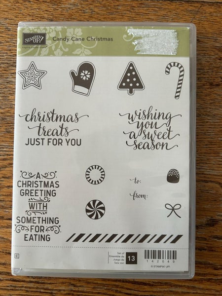 Candy Cane Christmas Stampin up Red Rubber Cling stampset. - 13 stamps Carousel 1