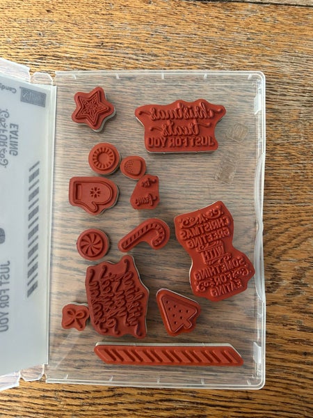 Candy Cane Christmas Stampin up Red Rubber Cling stampset. - 13 stamps Carousel 2