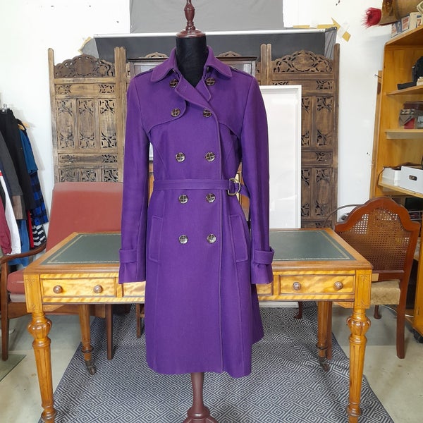 Andrea Moore size 12, fabulous purple trench coat Carousel 1