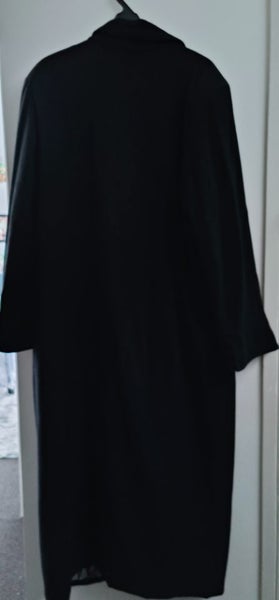 NALLA BLACK WOOL TRENCH COAT made in nz size 10 Carousel 2
