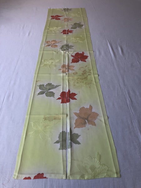 Vintage Japanse Silk Floral Fabric Pieces x2 Kimono Panels Carousel 1