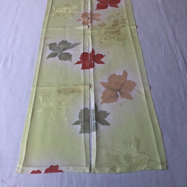 Vintage Japanse Silk Floral Fabric Pieces x2 Kimono Panels Carousel 2