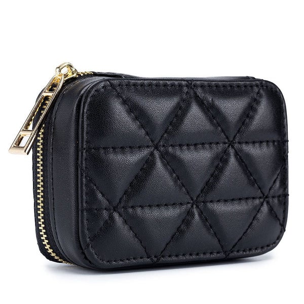 Genuine Leather Make Up Wallet With Mirror TC05 | TOUCHANDCATCH NZ Carousel 1