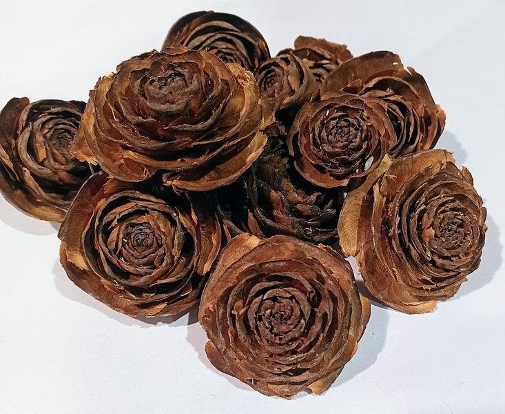 100 x Stunning Wood Roses - Great for Decorative Wreaths Carousel 1