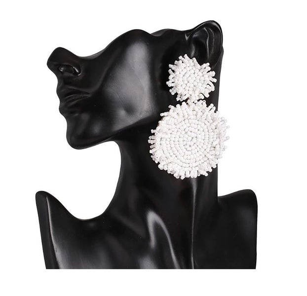 Round White Earrings Carousel 1