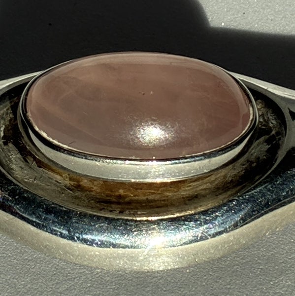 MARCH SALE>> Elis Kauppi, Kupittaan Kulta Sterling /Rose Quartz Brooch (FINLAND) Carousel 8