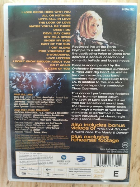 DVD Diana Krall LIVE IN PARIS Carousel 3