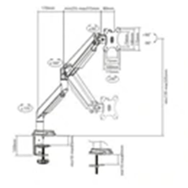 LUMI DTM34-C012 Gas Spring Single Anum Monitor Arm for 17"-32" [DTM34-C012] Carousel 4