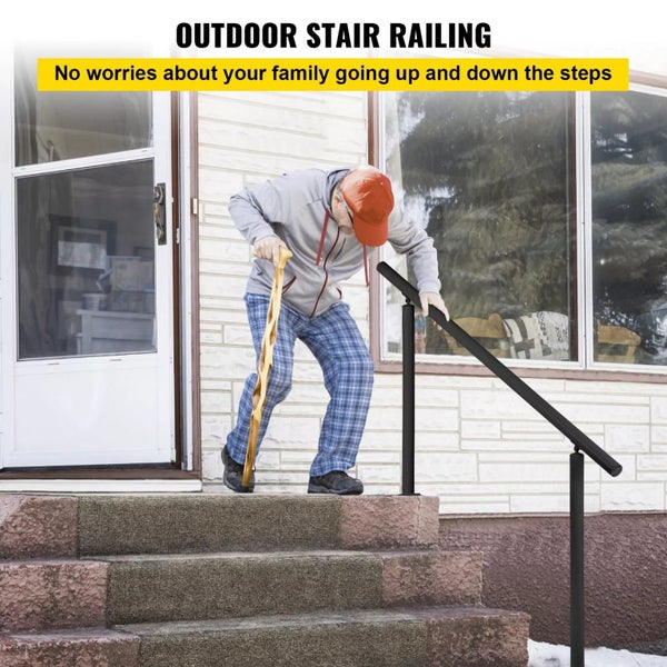 New Handrail for Outdoor Steps Aluminum Stair Fit 0-5 Steps Handrail Railing Carousel 2