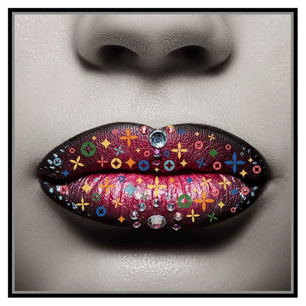 Pink Glamour Lips Canvas Wall Art Carousel 1