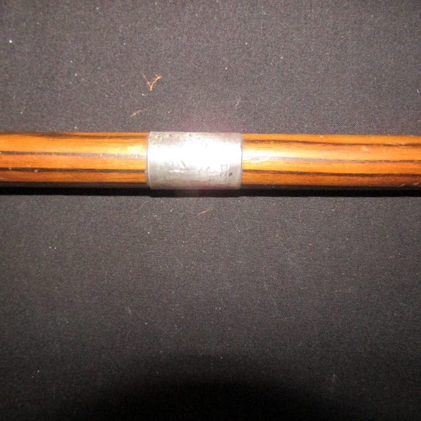 Antique Malacca Crook Cane (Walking Stick). 1929 Sterling Silver Collar. Carousel 2