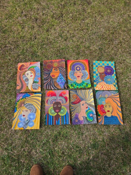 8 x A3 Mix media Abstract Portraits Carousel 4