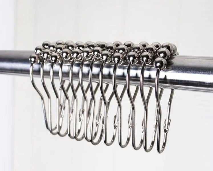 12Pcs Shower Curtain Hooks Rings For Bathroom Shower Rods Carousel 1