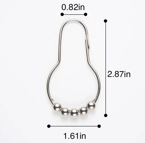 12Pcs Shower Curtain Hooks Rings For Bathroom Shower Rods Carousel 3