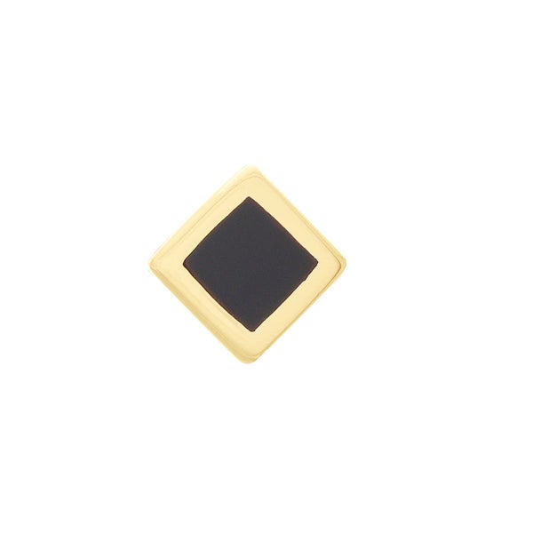 14k Yellow Gold Black Enamel Rhombus Stud Earrings, 5mm Carousel 2