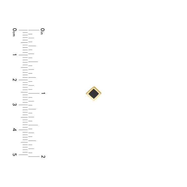 14k Yellow Gold Black Enamel Rhombus Stud Earrings, 5mm Carousel 4