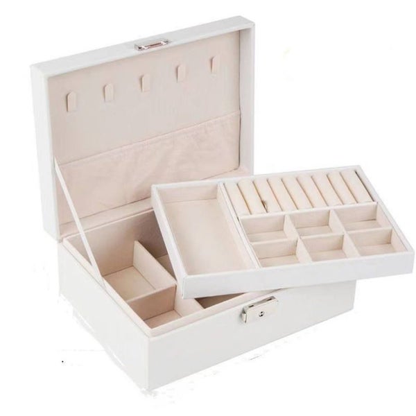 Portable Multifunctional Jewelry Box Accessories Storage Box (Pink) Carousel 2