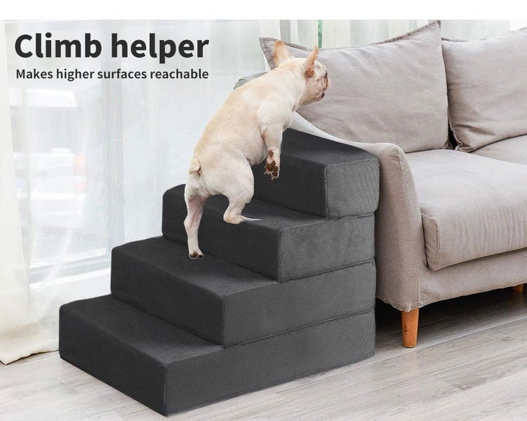 Pawz Dog Stairs Ramp Portable Climbing Ladder Washable Removable Cover 4 Steps Carousel 2