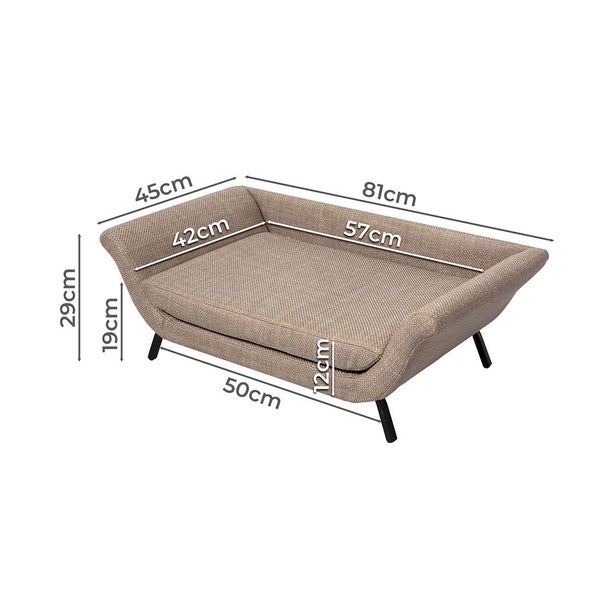 Pawz Pet Sofa Bed Raised Elevated Soft Lounge Couch Wooden Frame Heavy Duty Carousel 10