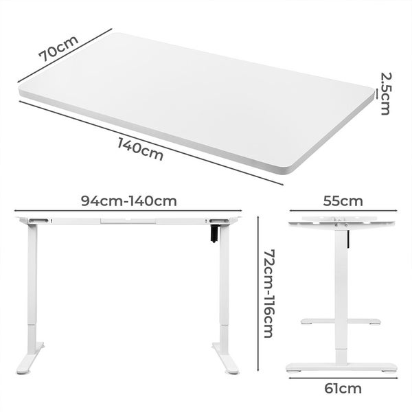 Levede Motorised Standing Desk Height Adjustable Electric Sit Stand Table 140cm Carousel 10