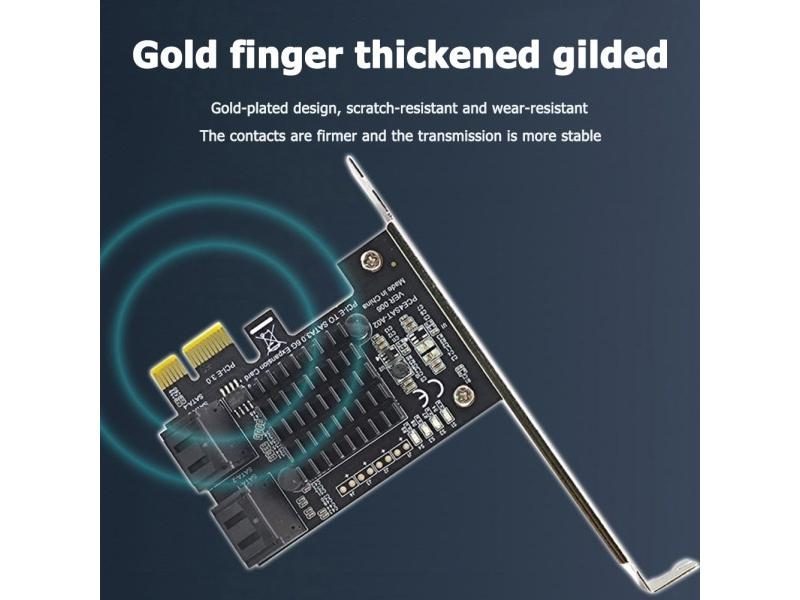 4 Port SATA III PCIe Expansion Card 6Gbps To PCI-e 1X With Bracket Carousel 1