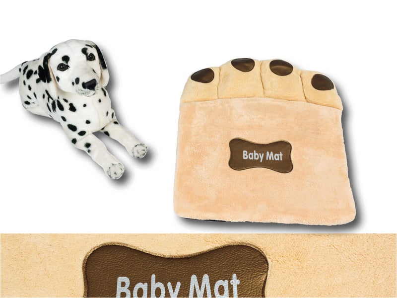Pet Bed Paw Shaped Mat 64x55cm Beige Carousel 1