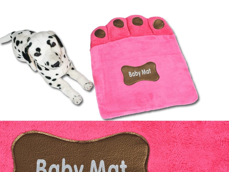 Pet Bed Paw Shaped Mat 64x55cm Pink Carousel 1