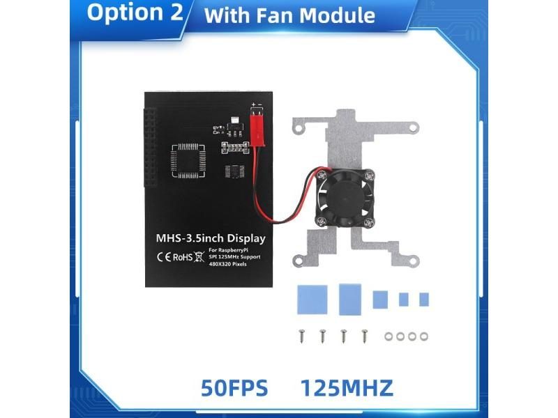 3.5 Inch Touch Screen SPI LCD Display For Raspberry Pi 4B With Optional Fan Carousel 1