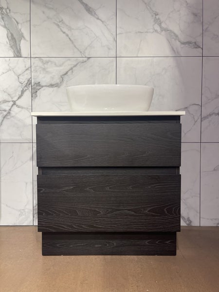 Floor Standing Timber Veneer on Plywood Vanity with Sit on Top Basin GINA-900D Carousel 1