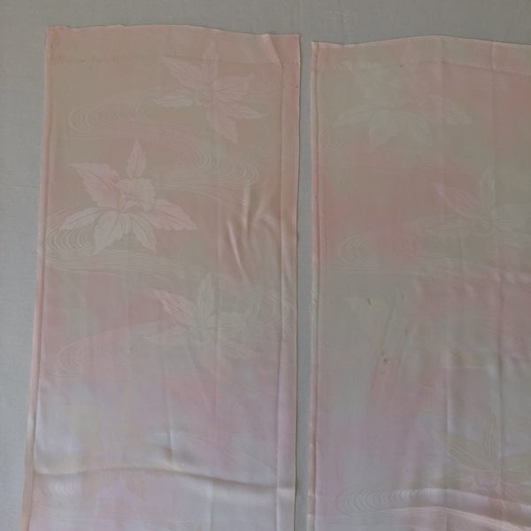 Pink Silk Woven Japanese Orchid Fabric Pieces X2 Kimono Panels Carousel 1