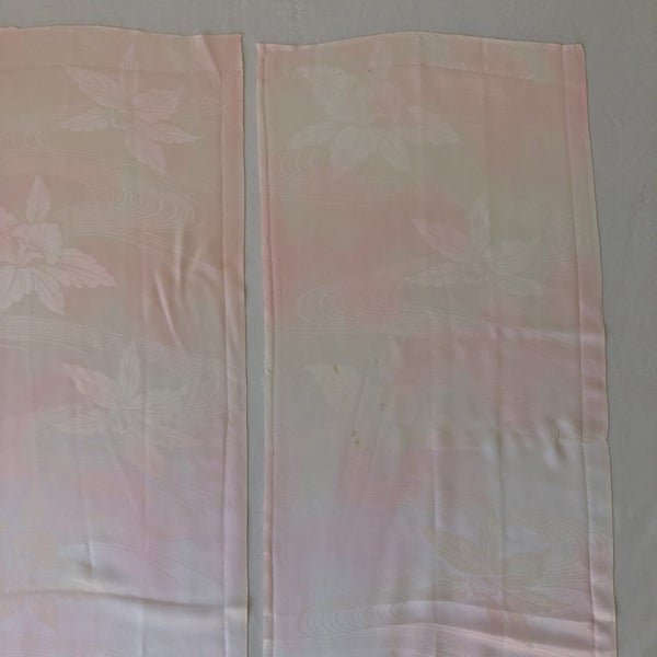 Pink Silk Woven Japanese Orchid Fabric Pieces X2 Kimono Panels Carousel 2