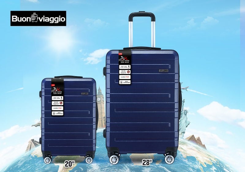 2PCS Luggage Suitcase Trolley Set Travel Bag Carousel 1