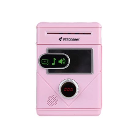 Pink Touch Screen Password Piggy Bank Kids Large Capacity Mini Saafe Battery Carousel 2