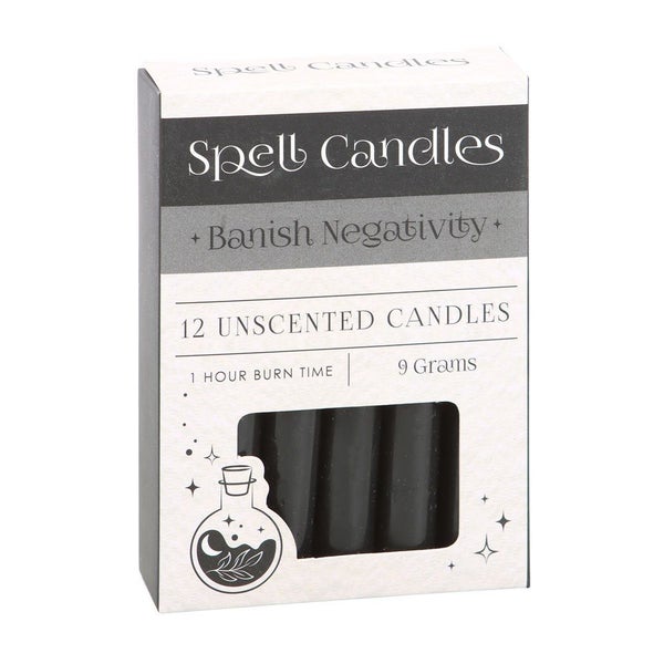Set of 12 Banish Negativity Unscented Spell Candles Carousel 2