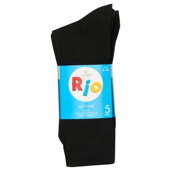 4 x Rio Mens Business Crew Socks Cotton Rich - Black Carousel 2