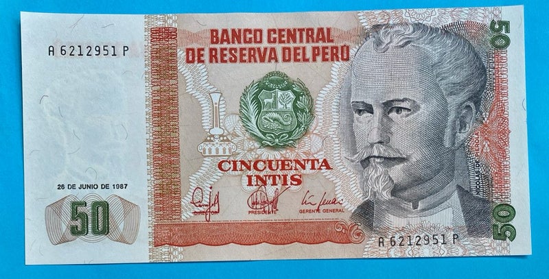 PERU 50 Intis (1987) - Crisp UNC Carousel 1