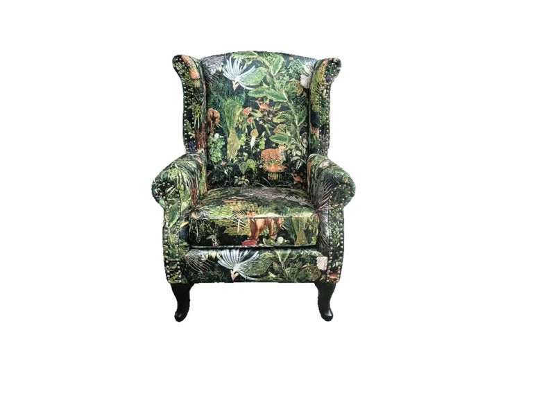 TNC Large Patchwork Wing Chair, 2199-88C Carousel 7