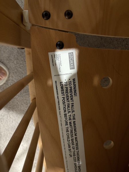 Stokke Oval Beech Wood Cot with Mattress Carousel 3