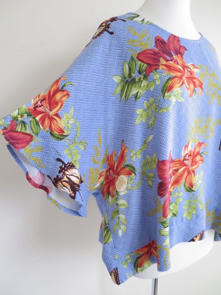 BITTERMOON (NZ) *Designer Lolita Butterfly Florals Oversized Viscose Top* 14 NEW Carousel 1
