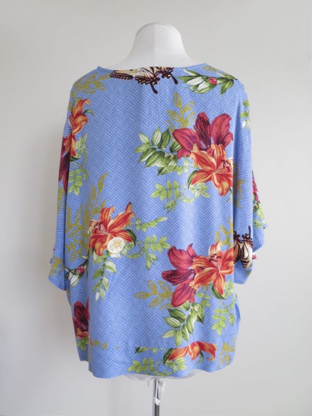 BITTERMOON (NZ) *Designer Lolita Butterfly Florals Oversized Viscose Top* 14 NEW Carousel 4