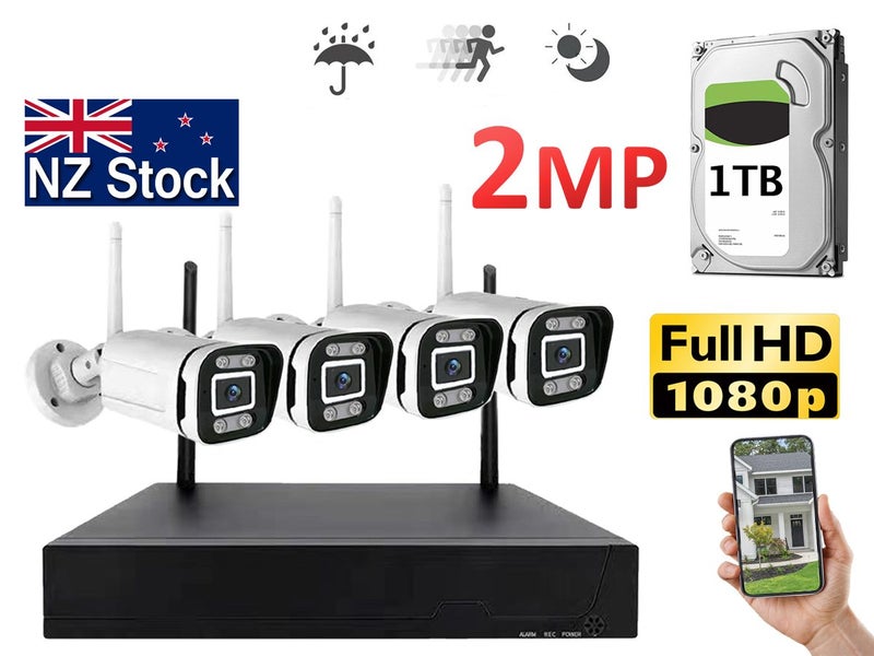 Wireless Security Camera System 1080P Waterproof Night Vision Carousel 1