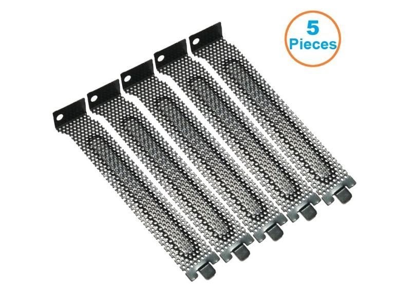 5pcs/lot Black Mesh Hard Aluminum PCI Slot Covers Bracket Screws PCI Expansion Carousel 1