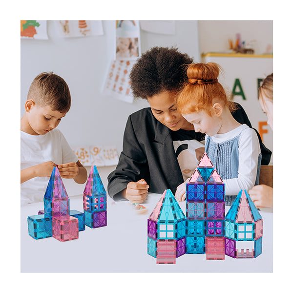 Kids Magnetic Tiles Blocks 100Pcs Carousel 7