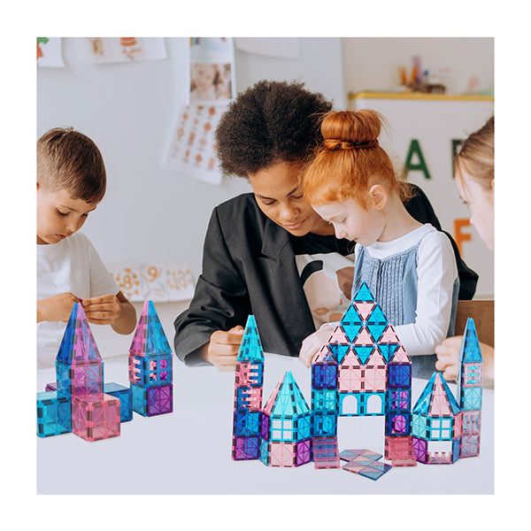 Frozen Kids Magnetic Tiles Blocks 120Pcs Carousel 7