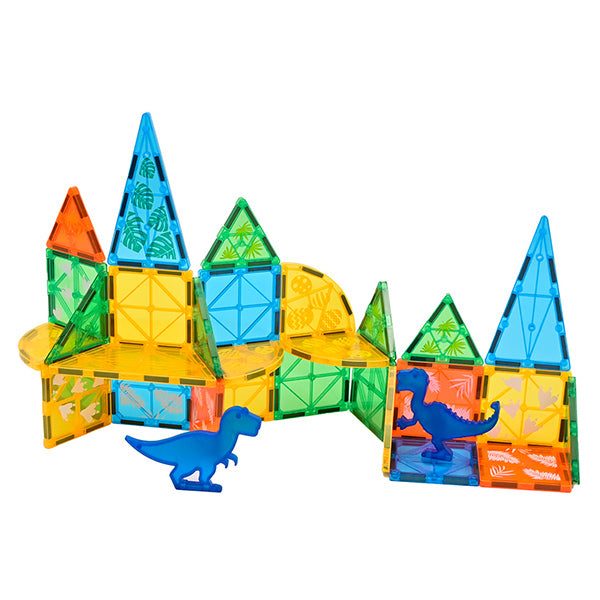 Dinosour Kids Magnetic Tiles Blocks 60Pcs Carousel 1