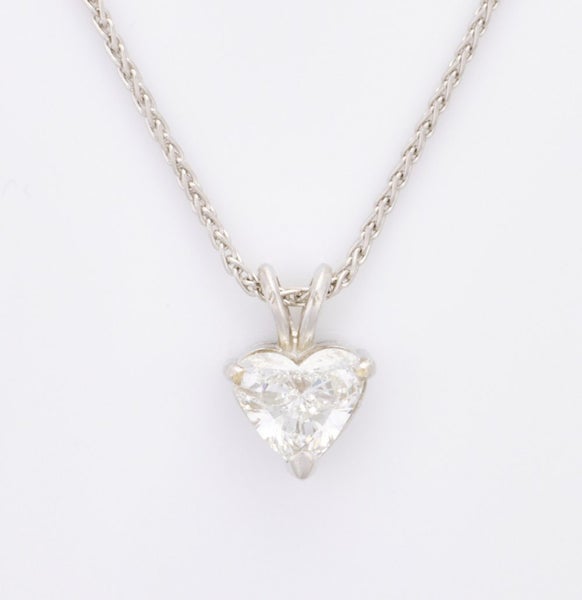 1.76ct diamond heart solitaire pendant in 18ct white gold Carousel 1